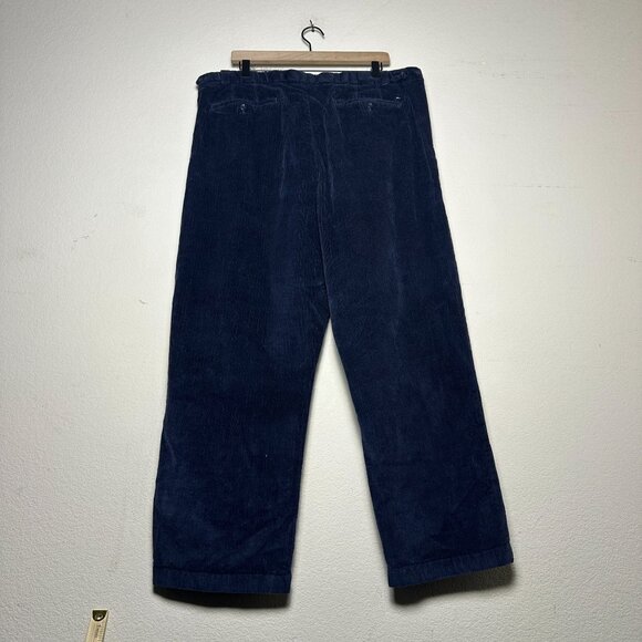 Tommy Hilfiger Chino Pant Men 40x30 Navy Blue Corduroy Big Tall Wide Leg Fit - Picture 2 of 11